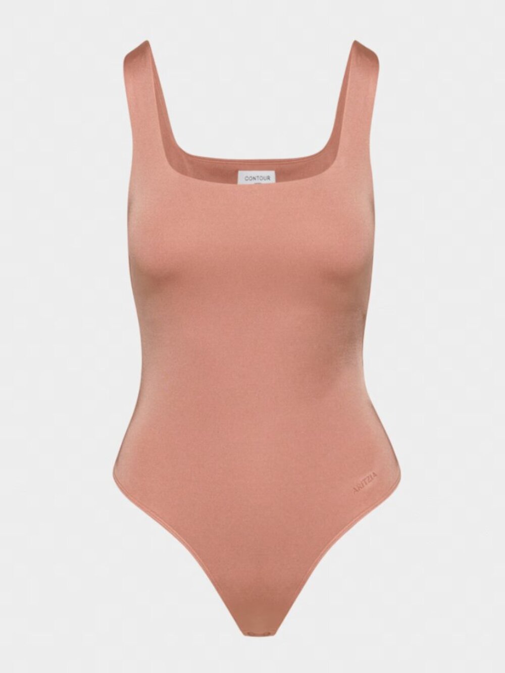 Aritzia Contour Metallic Squareneck Bodysuit - Size 2XS - Shimmer Blush